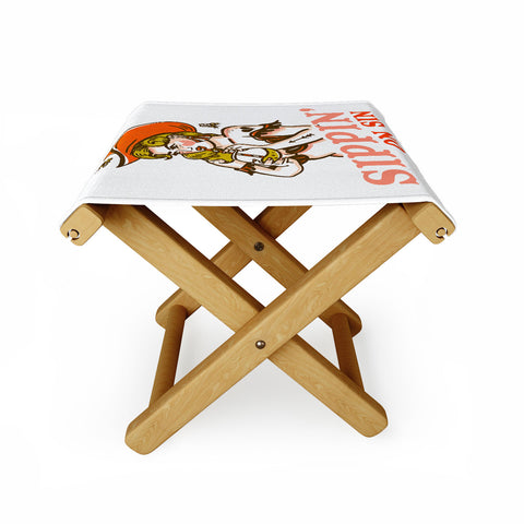 The Whiskey Ginger Sippin On Sin Retro Cowgirl Folding Stool