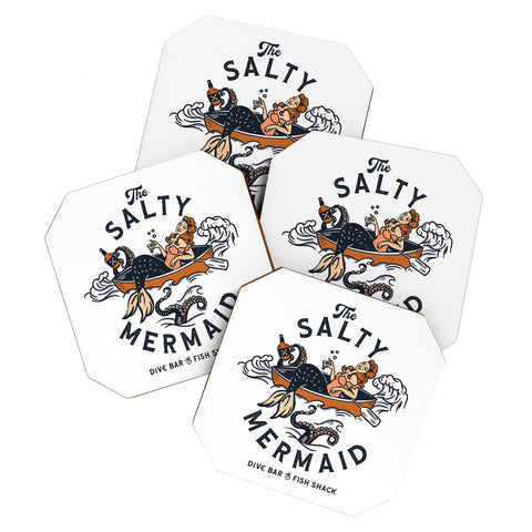 The Whiskey Ginger The Salty Mermaid Dive Bar Coaster Set