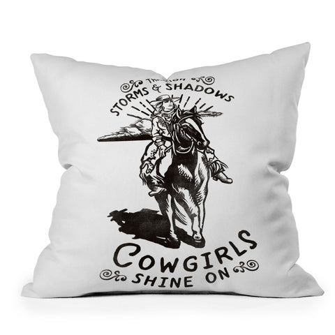 The Whiskey Ginger Through Storms Shadows Cowgirl Outdoor Throw Pillow