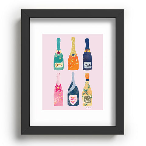 Thearticsoul Champagne Bottles Pink Recessed Framing Rectangle