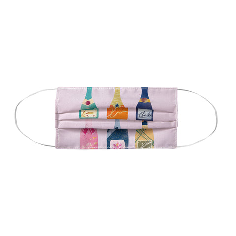 Thearticsoul Champagne Bottles Pink Face Mask