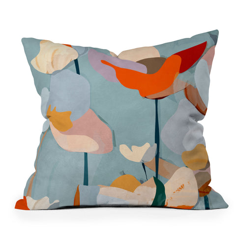 ThingDesign Abstract Art Flowers Throw Pillow