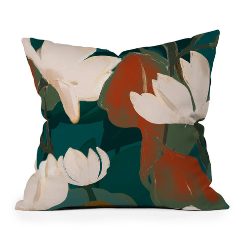 ThingDesign Abstract Art Garden Flowers Throw Pillow