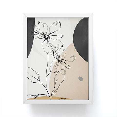 ThingDesign Abstract Art Minimal Flowers Framed Mini Art Print