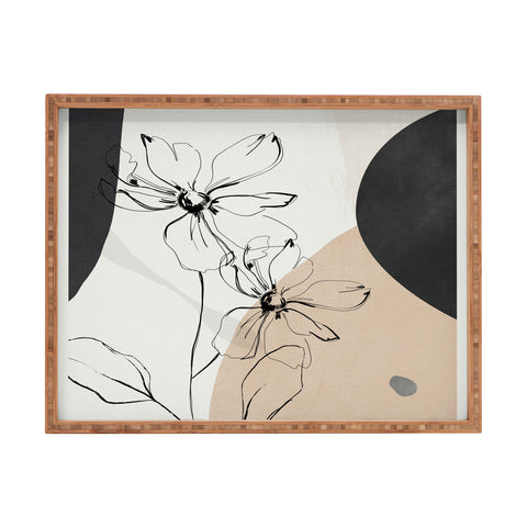 ThingDesign Abstract Art Minimal Flowers Rectangular Tray