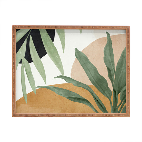 ThingDesign Abstract Art Tropical Leaves 4 Rectangular Tray