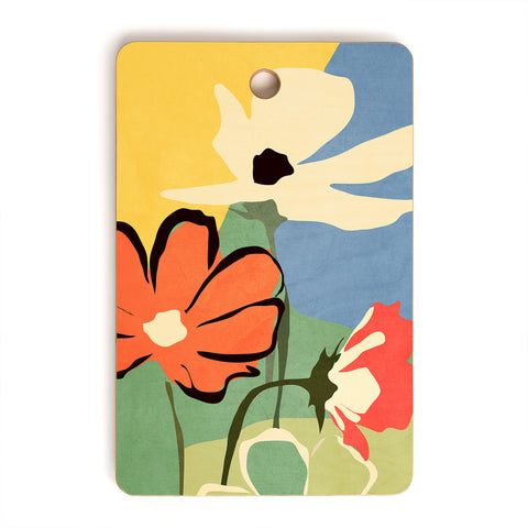 ThingDesign Modern Abstract Art Flowers 14 Cutting Board Rectangle