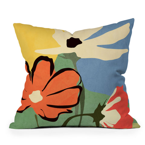 ThingDesign Modern Abstract Art Flowers 14 Throw Pillow