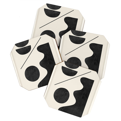 ThingDesign Modern Abstract Minimal Shapes 188 Coaster Set
