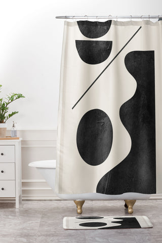 ThingDesign Modern Abstract Minimal Shapes 188 Shower Curtain And Mat