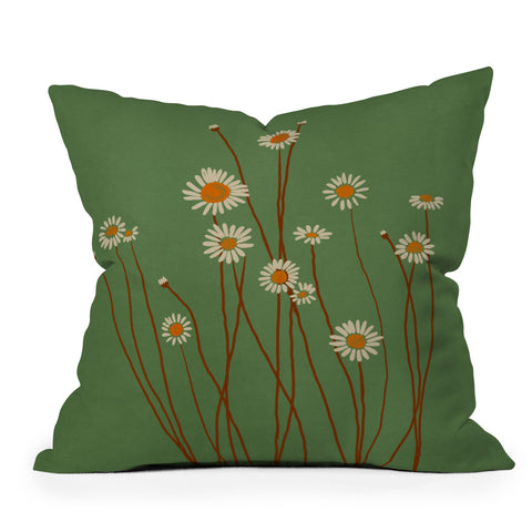 ThingDesign Wild Daisy Flowers 5 Throw Pillow