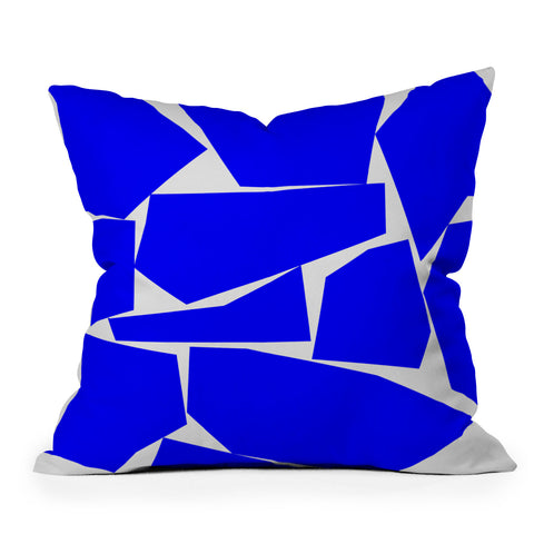 Three Of The Possessed Block Party Blue Outdoor Throw Pillow