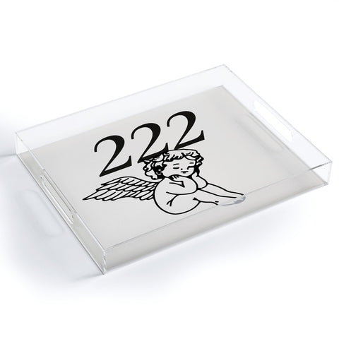 Tiger Spirit 222 Angel Number Poster Acrylic Tray