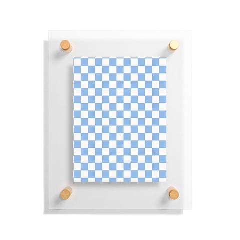 Tiger Spirit Checkerboard Light Blue Floating Acrylic Print