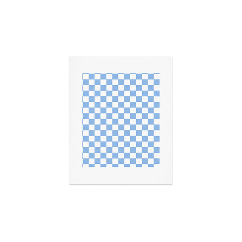 Tiger Spirit Checkerboard Light Blue Art Print