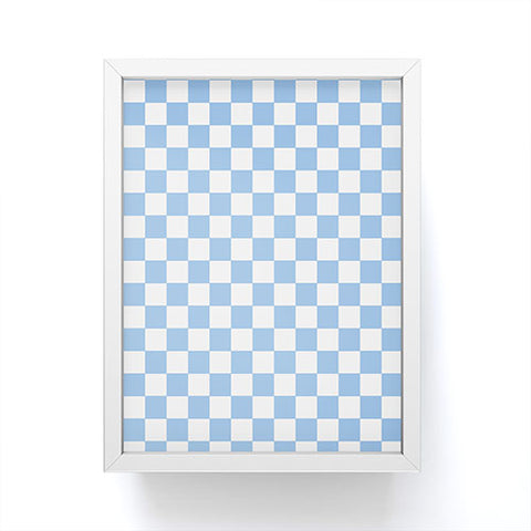 Tiger Spirit Checkerboard Light Blue Framed Mini Art Print
