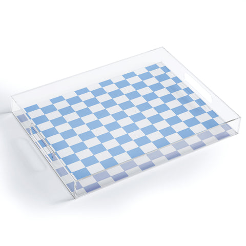 Tiger Spirit Checkerboard Light Blue Acrylic Tray
