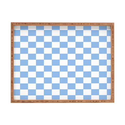 Tiger Spirit Checkerboard Light Blue Rectangular Tray