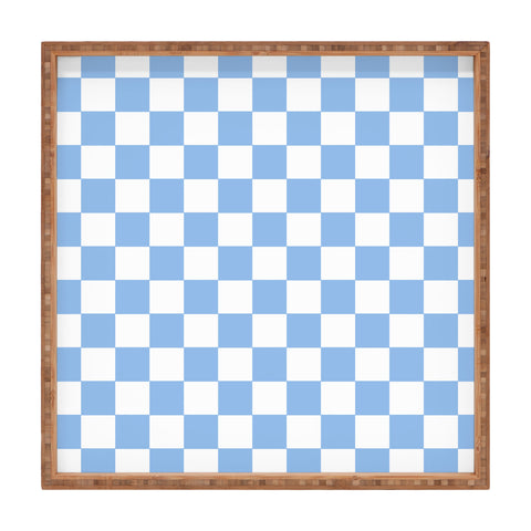 Tiger Spirit Checkerboard Light Blue Square Tray