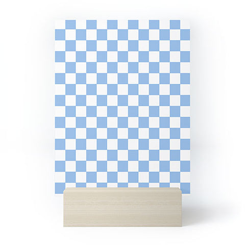 Tiger Spirit Checkerboard Light Blue Mini Art Print