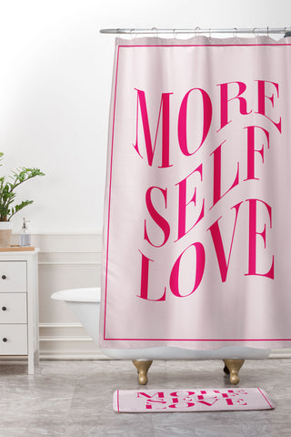Tiger Spirit More Self Love Pink Shower Curtain And Mat