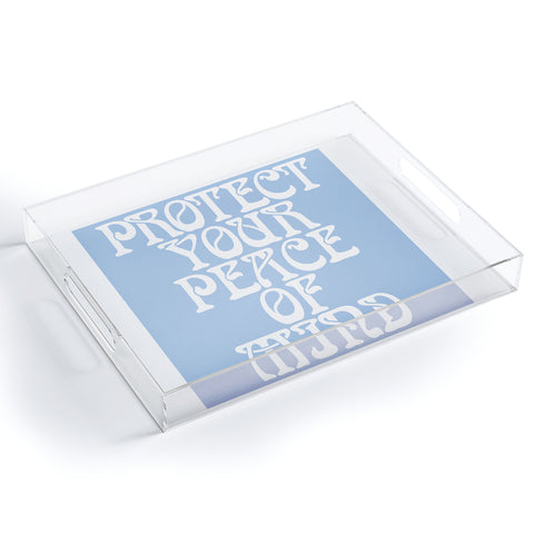 Tiger Spirit Protect Your Peace Poster Acrylic Tray