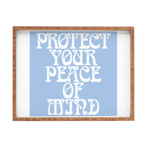 Tiger Spirit Protect Your Peace Poster Rectangular Tray