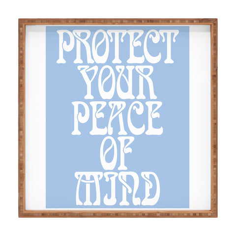 Tiger Spirit Protect Your Peace Poster Square Tray