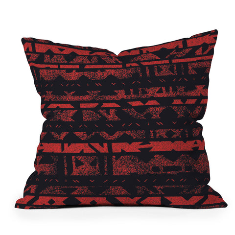 Triangle Footprint Lindiv1 Red Outdoor Throw Pillow