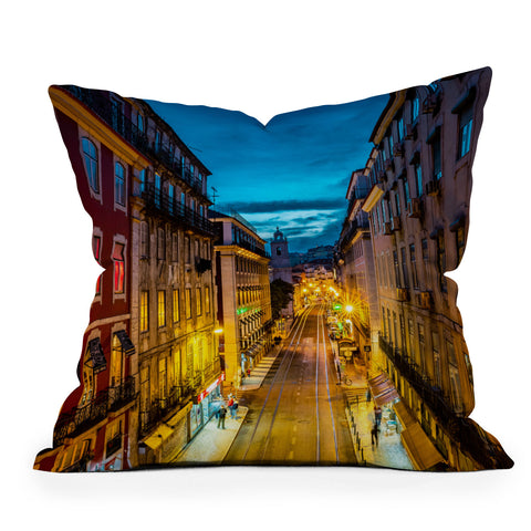 TristanVision Lisbon Lights Outdoor Throw Pillow