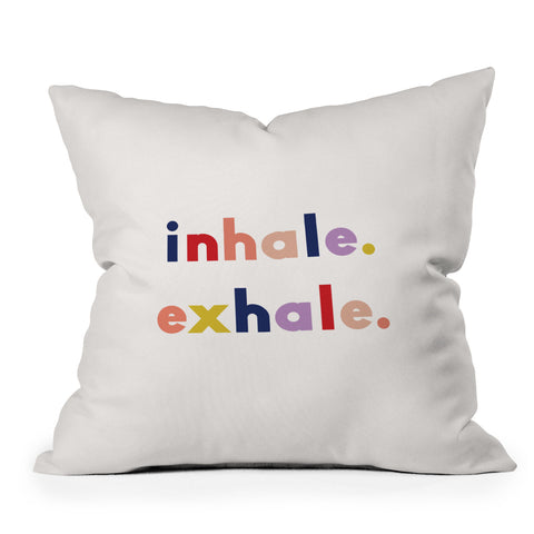 Urban Wild Studio inhale exhale multi Outdoor Throw Pillow