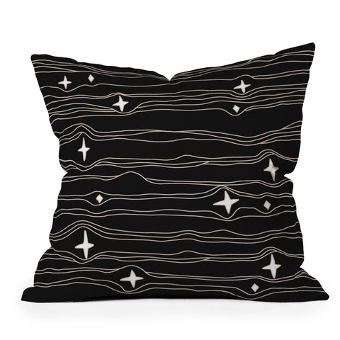 Urban Wild Studio star fabric dark palette Outdoor Throw Pillow