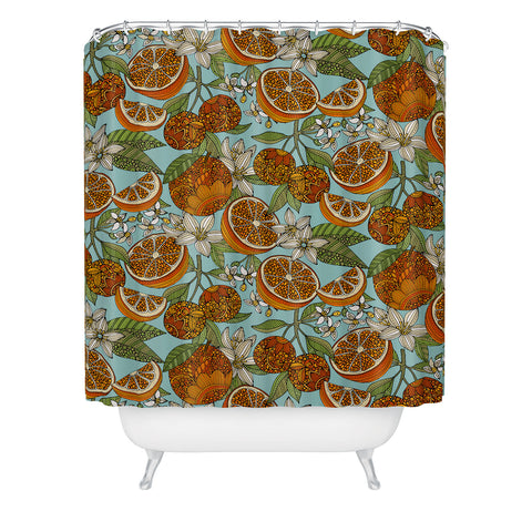 Valentina Ramos Oranges and Flowers Shower Curtain