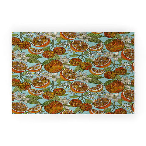 Valentina Ramos Oranges and Flowers Welcome Mat