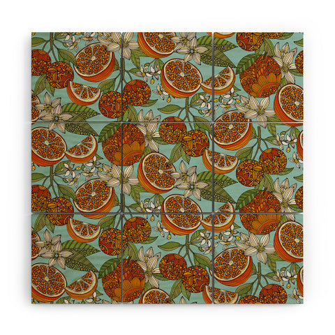 Valentina Ramos Oranges and Flowers Wood Wall Mural