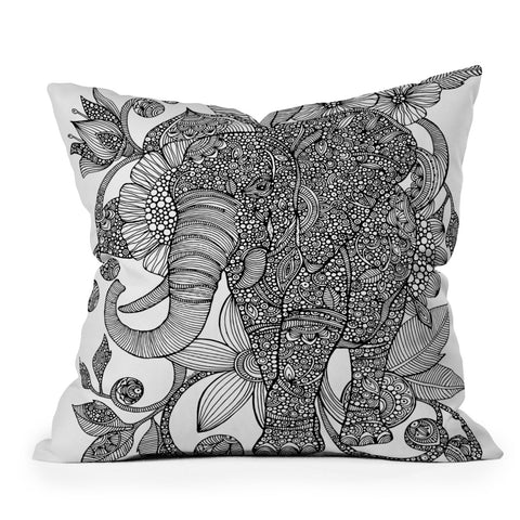 Valentina Ramos Ruby the Elephant lines Outdoor Throw Pillow