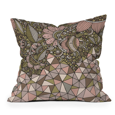 Valentina Ramos Triangle and Flowers Outdoor Throw Pillow