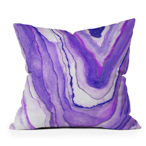 Viviana Gonzalez Agate Inspired Watercolor 09 Outdoor Throw Pillow