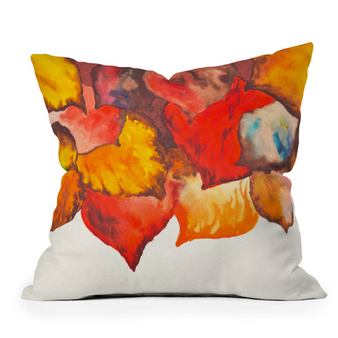 Viviana Gonzalez Autumn abstract watercolor 02 Outdoor Throw Pillow