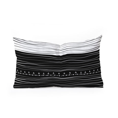 Viviana Gonzalez Black and white collection 01 Oblong Throw Pillow