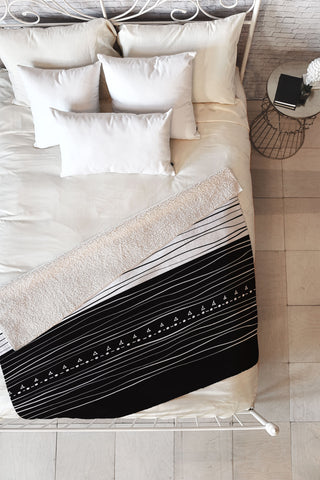 Viviana Gonzalez Black and white collection 01 Fleece Throw Blanket