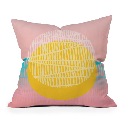Viviana Gonzalez Electric minimal sun Outdoor Throw Pillow