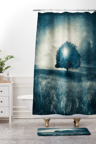 Viviana Gonzalez Energy From The Blue Tree Shower Curtain And Mat