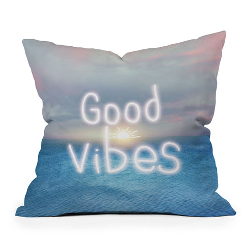 Viviana Gonzalez Good Vibes I Outdoor Throw Pillow