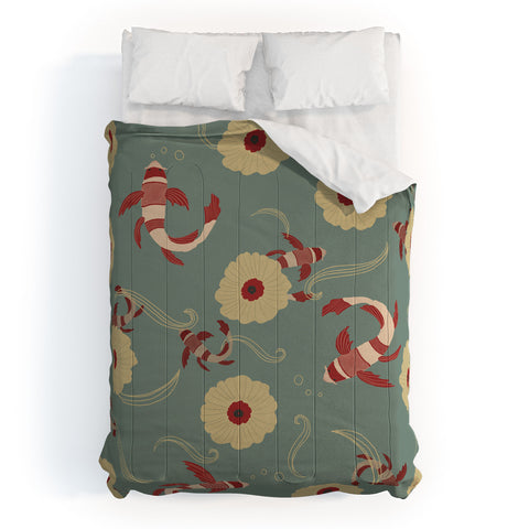 Viviana Gonzalez Koi pattern Japan Comforter
