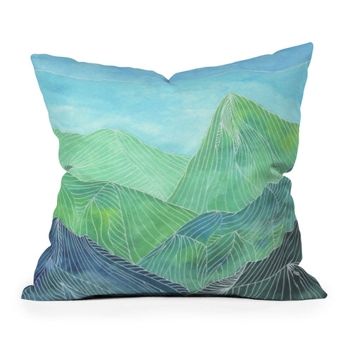 Viviana Gonzalez Lines in the mountains IV Outdoor Throw Pillow