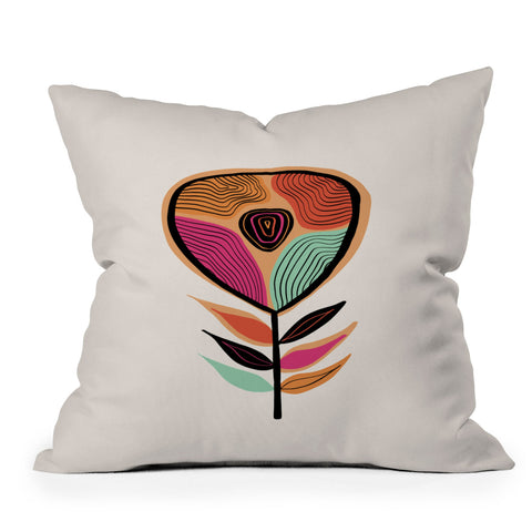Viviana Gonzalez Minimal flower 02 Outdoor Throw Pillow