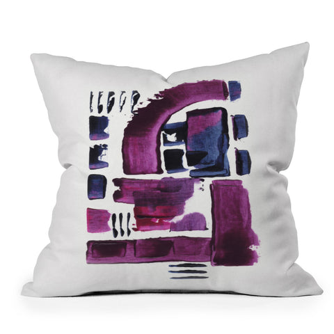 Viviana Gonzalez Minimal Ultra violet and blue II Outdoor Throw Pillow