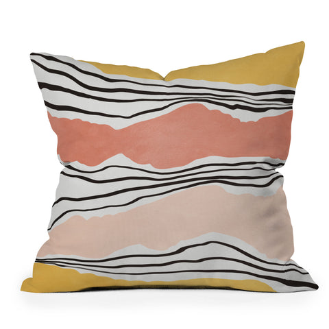 Viviana Gonzalez Modern irregular Stripes 01 Outdoor Throw Pillow