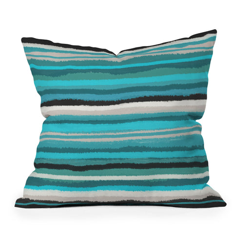 Viviana Gonzalez Painting Stripes 01 Outdoor Throw Pillow